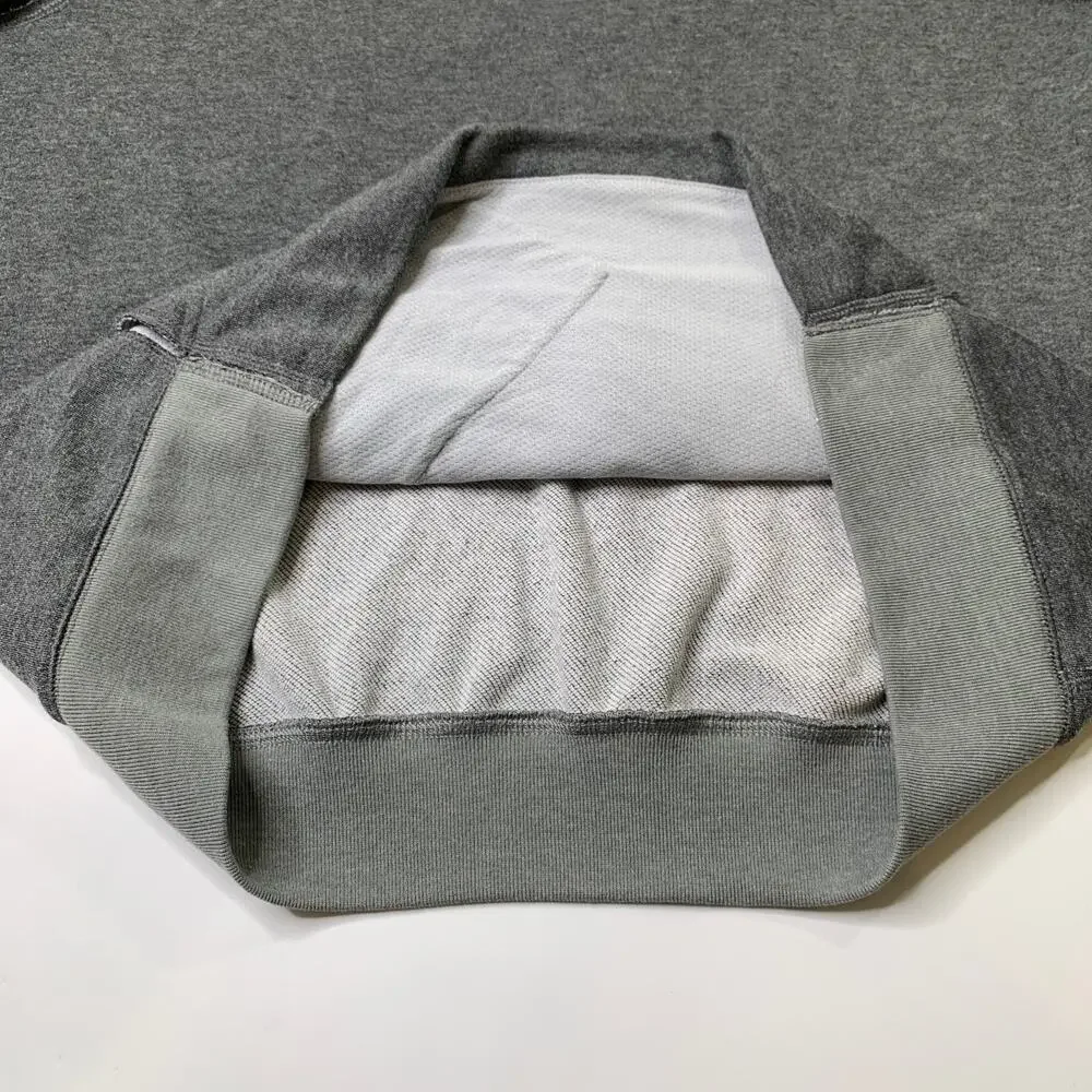 Nike Sweatshirt Mens L Large Gray Team 3/4 Flux Crew Dri Fit Pullover Split Neck